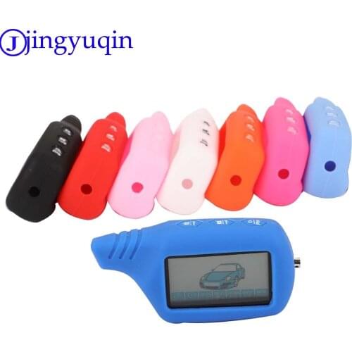 Jingyuqin 10pcs Silicone Car Key Case Cover For Original Starline B9/B91/B6/B61/A91/A61/V7 Keychain Car Remote 2 Way Alarm