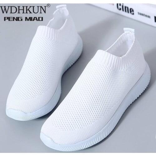 2020 Women Sneakers Fashion Socks Shoes Casual White Sneakers Summer Knitted Vulcanized Shoes Women Trainers Tenis Feminino