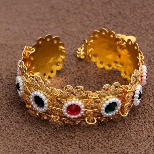 Wando Trendy Coin Dangle Bangles Gold Color Women Fashion coins Bracelet Jewelry Wholesale Round Bangles Islamic jewelry