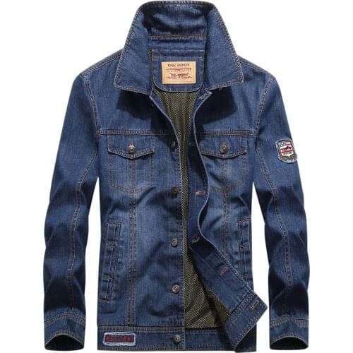 Spring and Autumn Mens Clothing Casual Loose Denim Jacket Youth Fashion Turn Down Collar Cowboy Coats Male Jean Outerwear S-5XL