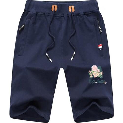 Casual Mens Shorts Summer 2021 Floarl & Rose Print Cotton Bermudas Men Boardshorts Homme Classic Clothing Beach Shorts Male