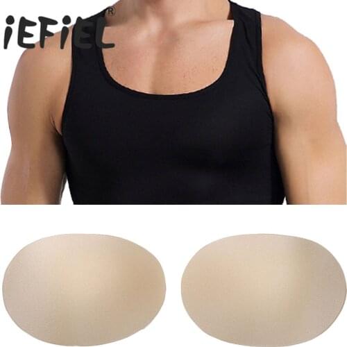 IEFiEL Male Mens Self-Adhesive Padded Underwear Chest Muscle Enhancers Invisible Soft Chest Muscle Push-up Pads Enhancers