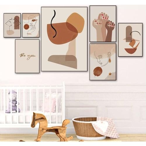 Posters And Print Wall Pictures For Living Room Decor Abstract Line Body Art Geometric Lady Hand Wall Art Canvas Painting Nordic