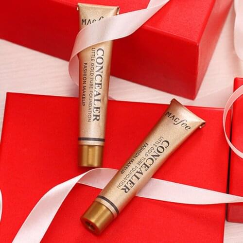 Small Golden Tube Concealer To Cover Dark Circles And Blemishes Fine Pores Super Concealer Makeup Beauty Cosmetics