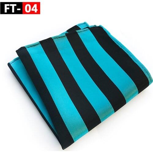 Blue Gray Yellow Pink Mens Handkerchief Striped Printed Hankies Silk Polyester Hanky Business Pocket Square Chest Towel 25*25CM