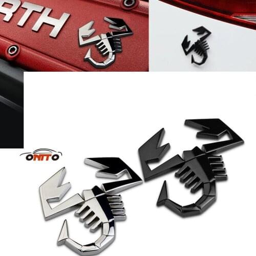 Wholesale 10pcs Metal Silvery Black Car Body Decorative Sticker Auto Emblem abarth car 3D sticker