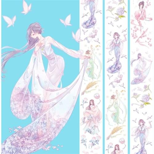 Poet Of Spring Girls PET Washi Tapes Bullet Journal Masking Tape Adhesive Tape DIY Scrapbooking Washi Stickers