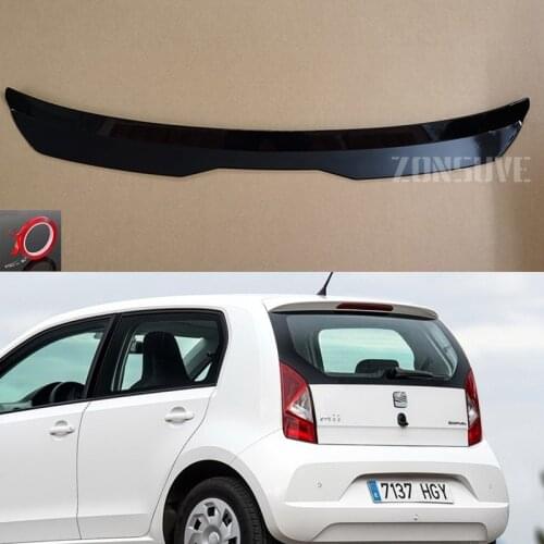 Use For Seat Mii 2013--2016 Year 3D 5Door Roof Spoiler Carbon Fiber Look Accessories Body Kit Factory Style