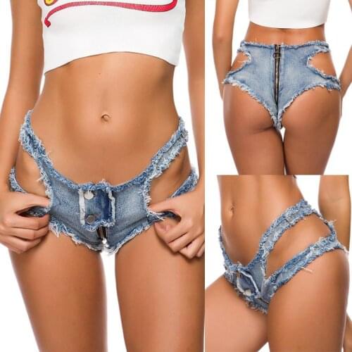 Ripped ZipperFly Dropped Shorts jeans Summer Beach Casual Nightclub Sexy Button Shorts Womens Drop Shipping Шорты