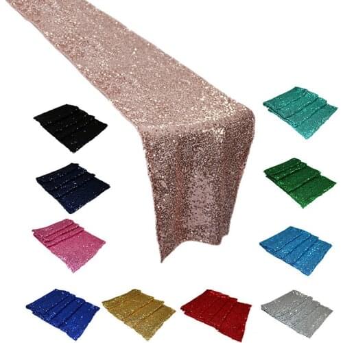 Nordic Rose Gold Polyester Sequin Tablecloth Rectangle Table Runner for Party Hotel Wedding Table Cover Decoration Table Flag