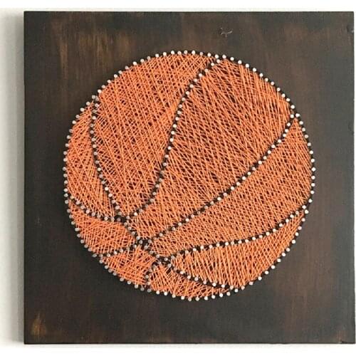 Boys sports basketball yarn painting football baseball rugby nail winding string silk painting three-dimensional decorative pain