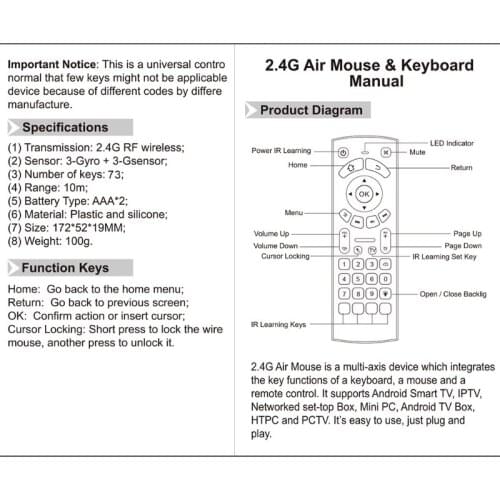 Air Mouse for Andr-oid TV Box CR3 Wireless Keyboard 2.4G Smart TV Remote Support IPTV Mini PC HTPC PCTV C7AA