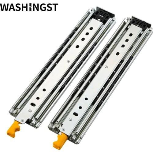WASHINGST drawer slide rail heavy duty 76mm wide Load Rating 220KG drawer slider three sections fully extended runner with lock