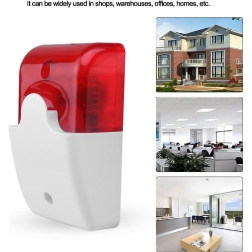 115dB Sound Alarm Mini Wired Strobe Siren Durable 12V Strobe Flashing Red Light Sound Siren Home Security Alarm System