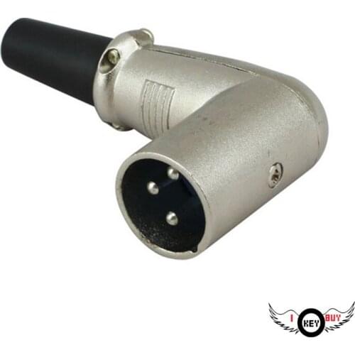 1PC Cannon male / Cannon male plug 90 degree welding male mixer power amplifier microphone line elbow