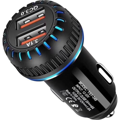 20 PCS Dual USB Port 3.1A Fast Charging Auto Charger QC 3.0 Quick Charge Car Charger For Mobile Phone