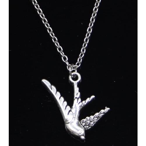 20pcs New Fashion Necklace 26x25mm flying swallow bird Pendants Short Long Women Men Colar Gift Jewelry Choker