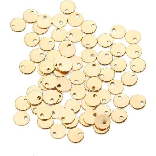 20Pcs Glossy Gold Stainless Steel Charms Dog Tag Heart-Shaped Water Drop Oval Blanks Pendant Charms For DIY Jewelry Making C