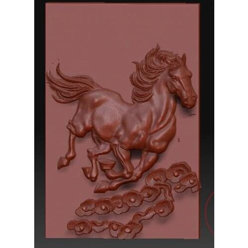 3d model relief for cnc in STL file format Horse pendant