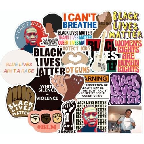 50PCS Black Lives Matter Stickers Decal For Stationery Laptop Suitcase Skateboard Motorcycle Guitar Waterproof Sticker