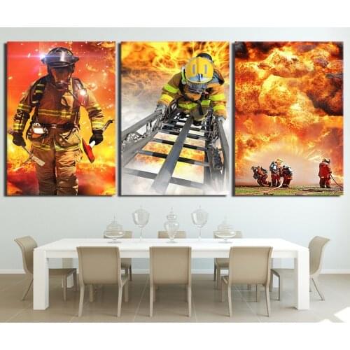5D DIY Diamond Embroidery Fireman Modern art, Fighting Men Picture Of Diamond Painting Cross Stitch Mosaic New Arrival 3 Piece