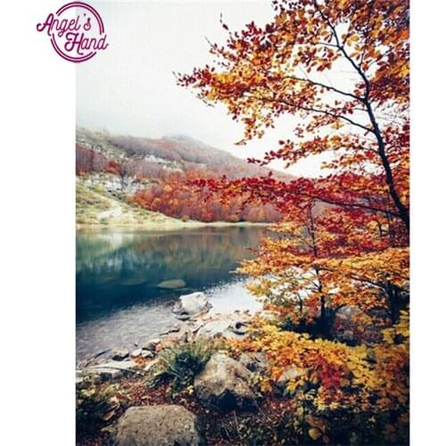 5D DIY Diamond embroidery autumn tree landscape diamond painting Cross Stitch full square Rhinestone mosaic decoration