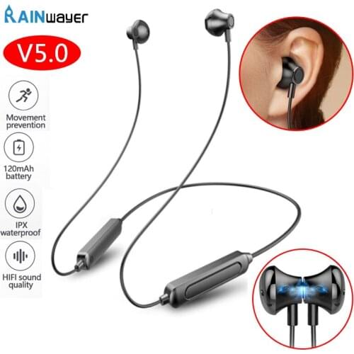 Bluetooth 5.0 Earphone Wireless HIFI Stereo Earphone Magnetic Neckband Headphone for iPhone Samsung Xiaomi new
