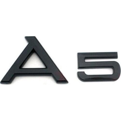 Gloss Black Glossy Black " A 5 A5L " ABS Trunk Rear Number Letters Words Badge Emblem Decal Sticker for Audi A5 A5L