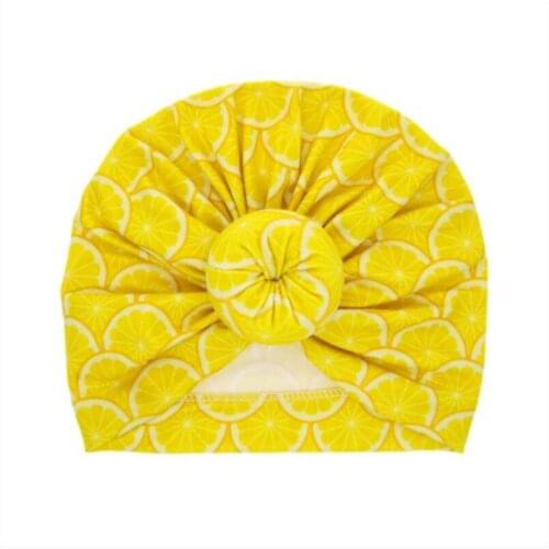 Infant Baby Flower Hedging Cap Fashion Cute Cartoon Fruit Print Wild Baby Beanie Elasticity Turban Hat