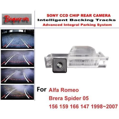 For Alfa Romeo 156 159 166 147 Brera Spider CCD Car Rear View Backup Parking Camera Intelligent Tracks Dynamic Guidance Camera