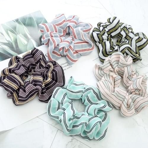 Elastic Headband Korea Print Stripe Hairbands Hair Accessories For Women/Girl Hair Ties Scrunchie Ponytail Fashion 2018