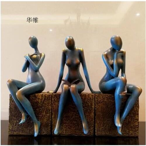 European modern creative thinkers abstract sculpture beauty resin statues figures ornaments art figurines home decorations Craft