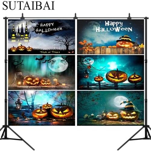 Halloween pumpkin party bat background photography children family party decoration photo backdrop Horror haunted house