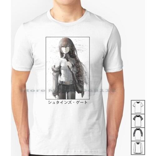 Steins Gate T Shirt 100% Cotton Steins Gate Manga Anime Makise Kurisu Tokyo Ghoul Z Seinen Shonen Manga Stein Gate Amadeus