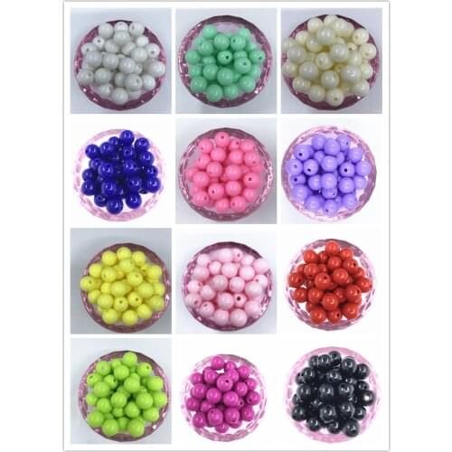 Opaque mixed acrylic plastic smooth ball ball ball 8mm mm jewelry making selected size AC70.88