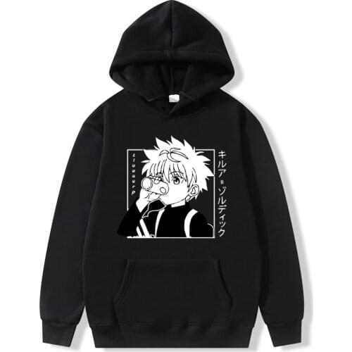 Kawaii Hunter X Hunter Hoodies Sweatshirt Killua Zoldyck Anime Manga Loose Hooded Sweatshirt Hoody Pullover Clothes