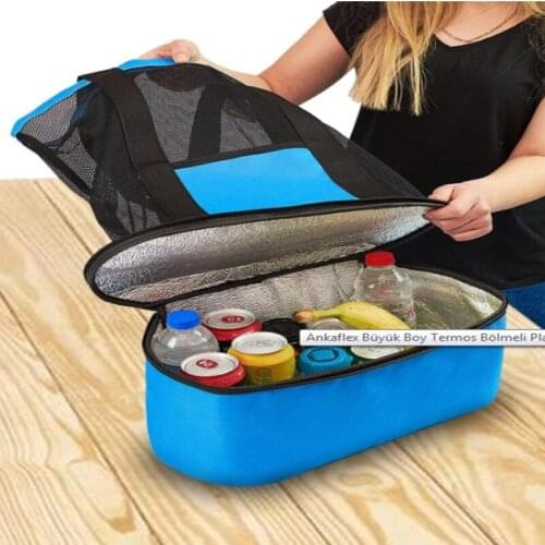 2021 New versıon Two Compartments Thermal Picnic Camping Travel Beach Bag With Shoulder Strap Hot Cold Holder Ice Cooler