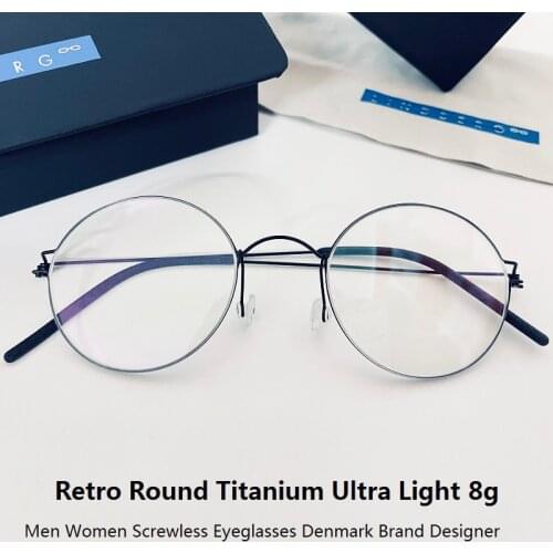 Retro Round Screwless Spectacles Titanium Glasses Frame Men Morten Brand Designer Handmade Eyeglasses Feminino Lentes Opticos