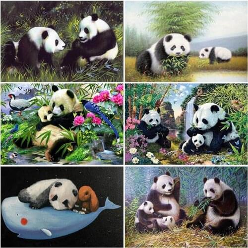 Full square Home Decor Gift Cuadros 5D diamond painting 5D Cross stitch haft diamentowy set colour Mosaic animal Panda landscape