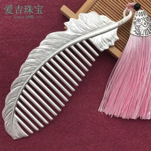 999 sterling silver comb, gift for mother, handmade sterling silver comb ornament