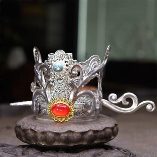 Knight cosplay tang dyansty warrior hair crown for men swordsman cosplay handsome prince cosplay for photo studio