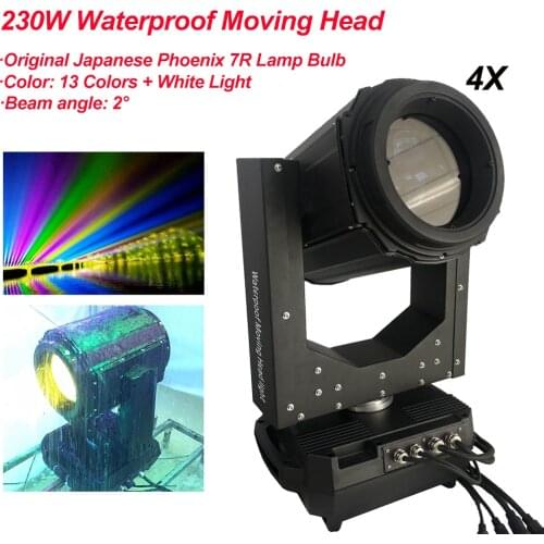 4Pcs/Lot Stage Effcect Lighting 230W 7R Waterproof Super Beam Moving Head Light DMX512 Beam Party Lights For Disco Dj Equipment