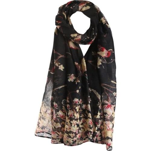 Scarf Luxury Women Printed Long Scarf Warm Wrap Shawl New Fashion Chiffon Silk Hijab Print Thin Sjaals Long Scarves Shawls
