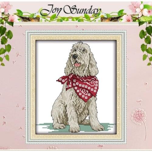 The Dog with Scarf Counted Cross Stitch 11CT 14CT Cross Stitch Sets Wholesale Animals Cross-stitch Kits Embroidery Needlework