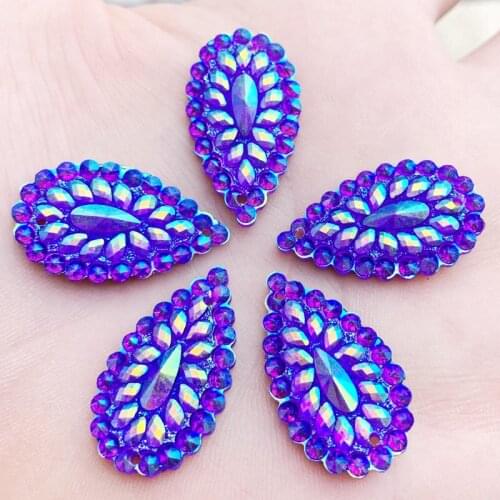 16*28mm Flatback Rhinestone Resin For Beadwork water drop Cabochons 16*28mm 30pcs -B341*3