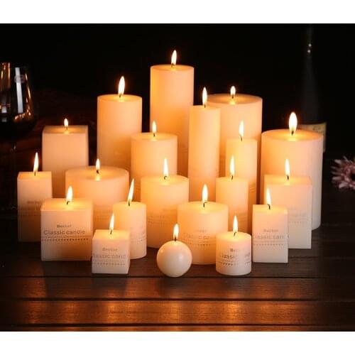 Wedding Pillar Candle Soy Christmas Decoration Smokeless Nordic Candle Holiday Birthday Velas Decorativas Hogar Lightings DE50LZ