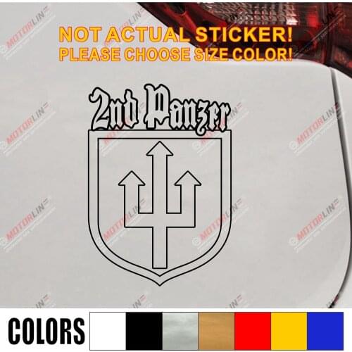 German 2nd Panzer Division Tiger Panther Tank WW2 Car Truck Decal Bumper Sticker Windows Vinyl Die cut