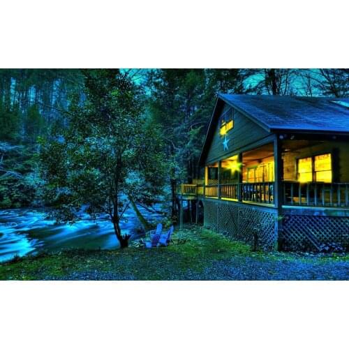 House river dusk porch Forest tree light background High quality Computer print wall photo backdrop