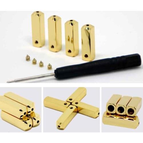 Kanye Gold Metal Aglets Screwed on shoelace for Off West White OW Shoe Sneaker metal aglet for shoelace head No Glue 4 pcs/set