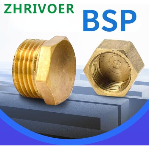1/8" 1/4" 3/8" 1/2" 3/4"BSP Thread Brass Pipe Hex Head Brass End Cap Plug Fitting Coupler Connector Adapter
